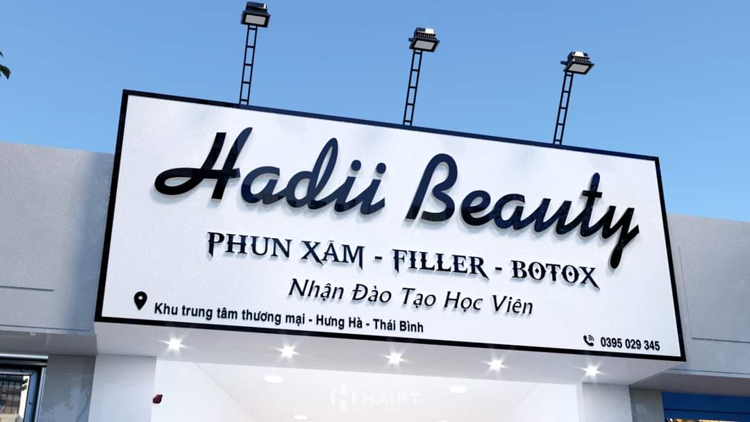 Bảng hiệu spa đẹp alu màu trắng chữ mica đen